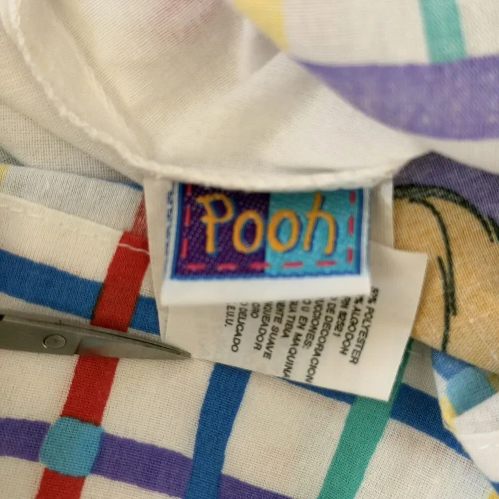 Vintage Winnie the Pooh Pillowcase Standard Sz Double Sided Piglet Tigger Eeyore